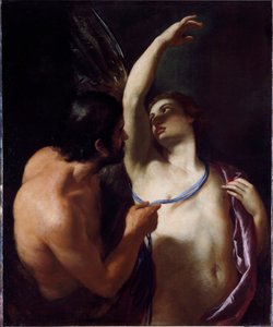 Icarus och Dedale (Icarus och Daedalus) Målning av Andrea Sacchi (1599-1661) början av 1600-talet Genes, Musei di Strada Nuova (ex Palazzo Rosso)