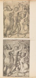 Moses visar vaktlarna för israeliterna, ca. 1545. av Andrea Schiavone