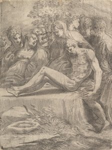 Klagovisan över den döde Kristus, ca. 1545-50. av Andrea Schiavone
