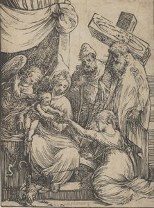 Sankta Katarinas äktenskap, 1550-60. av Andrea Schiavone