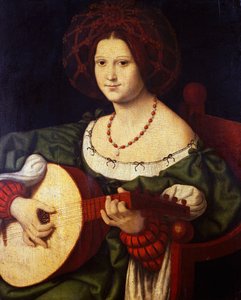 Lutspelaren, av Andrea Solario (ca 1465-1524), olja på duk, 64x52 cm. Italien