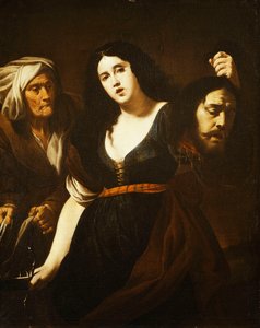 Judith håller huvudet av Holofernes, åtföljd av en jungfru, ca 1625-30