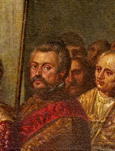 En venetiansk senator, detalj från kung Henri III av Frankrike som besökte Venedig 1574, från de fyra dörrarnas rum (detalj av 71525)