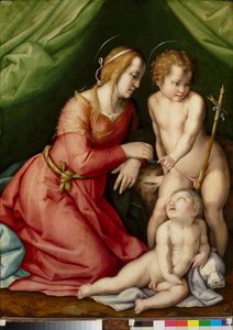Madonna och barn med Saint John av Andrea del (workshop of) Sarto
