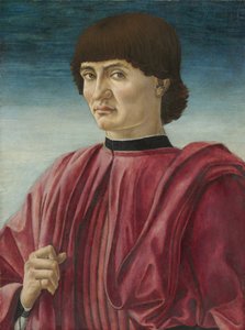 Portræt af en mand, ca. 1450 (tempera på panel) svensk av Andrea del Castagno