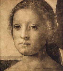 Huvud av en ung kvinna, teckning av Andrea del Sarto. Cabinet of Drawings and Prints, Uffizi Gallery, Florens av Andrea del Sarto