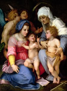 Den heliga familjen med änglar, ca 1515-16 av Andrea del Sarto