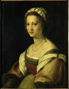 Lucrezia di Baccio del Fede, konstnärens hustru, ca 1513/14 (olja på panel)