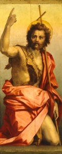 Målning av Johannes Döparen (olja på panel) av Andrea del Sarto