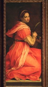Sankta Katarina av Alexandria, St Agnes altartavla (målning, 1525-1528) av Andrea del Sarto