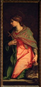 Saint Margarita av Antiochia, altartavla av St. Agnes (målning, 1525-1528) av Andrea del Sarto