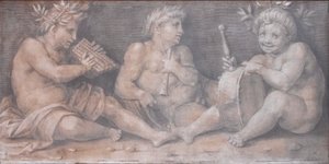 Scen med figurer i klassisk stil av Andrea del Sarto