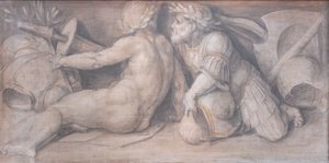 Scen med figurer i klassisk stil av Andrea del Sarto