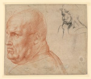 Studie av två huvuden av Andrea del Sarto