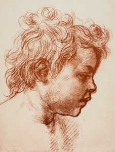Studie för chefen för St. John (barn) av den heliga familjen, Palatina Gallery, Pitti; teckning av Andrea del Sarto, Institutionen för teckningar och tryck, Uffizierna, Florens av Andrea del Sarto