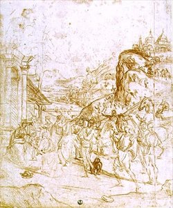 The Adoration of the Magi (krita på papper) av Andrea del Sarto