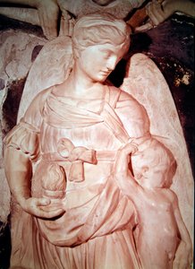 Välgörenhet, från kardinal Forteguerris begravningsmonument (marmor) (detalj 434103) av Andrea del Verrocchio