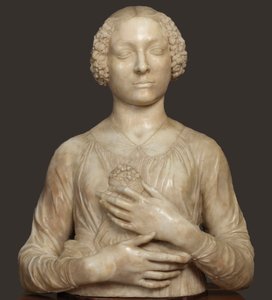 Dam med en bukett, ca 1475.