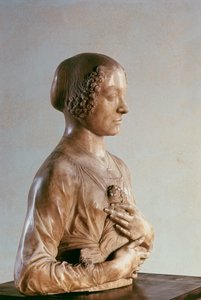 Kvinna med en bukett, ca 1475-80 (marmor)