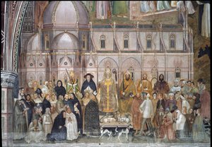Den katolska kyrkans triumf (Detalj av Fresco