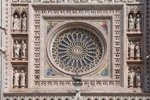 Rosfönster, Santa Maria Assunta-katedralen, Orvieto, Umbrien, Italien