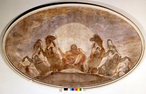 Apollons vagn. Andrea Appiani (1754-1817). Målning. Pinacoteca de Brera. Milano av Andrea the Elder Appiani