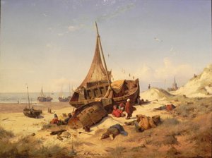 Ebbtide, Scheveningen av Andreas Achenbach