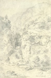 Bergigt landskap av Andreas Achenbach