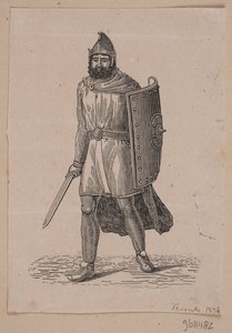 Vandring krigare med sköld av Andreas Flinch