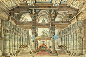 Scenografi för baletten Caesar in Egypt av G. Haendel, 1834