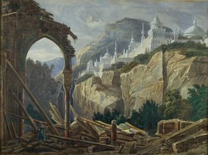 Scenografi för operan Ruslan och Lyudmila av M. Glinka, 1842