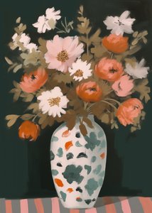 Färgglada blommor i vas