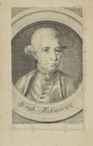 Porträtt av kompositören Josef Myslivecek 1737-1781, nr 1780. av Andreas Niederhofer