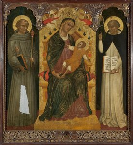 Amerikansk engelska:  Madonna och barnet med helgon Madonna och barnet med helgon