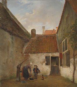 Innergård av Andreas Schelfhout