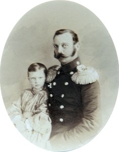 Tsar Alexander II och hans dotter storhertiginnan Maria Alexandrovna, sent 1850-tal