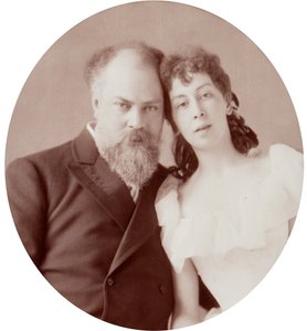 Konstantin Makovsky, rysk konstnär, med sin fru, 1880-talet