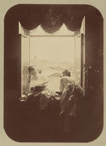[Två unga kvinnor vid fönstret], ca. 1870. av Andrei Osipovich Karelin