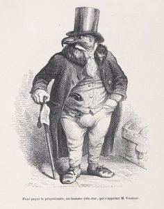 Att betala hyresvärden, en mycket hård man, som hette M. Vautour från Scener från t..., ca. 1837-47.