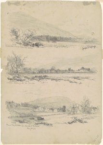 Catskill Mountains, Round-Top i fjärran; Catskills ser norrut från Palenville; och Round Top, Catskills, från vägen till Bracketts [verso]