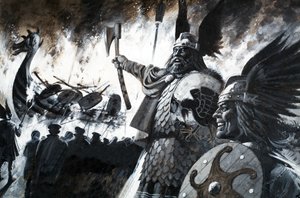 Lerwick Up Helly, A Viking Festival (gouache på papper) av Andrew Howat
