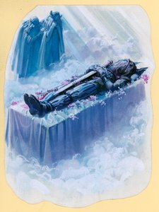 Scen ur Beowulf (gouache på papper) av Andrew Howat