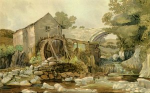 "Mill Bridge and Waterfall", början av mitten av 1800-talet, 1947. av Andrew Hunt