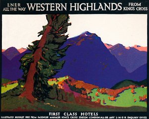 Western Highlands - First Class Hotels - Brittisk affisch, c1926