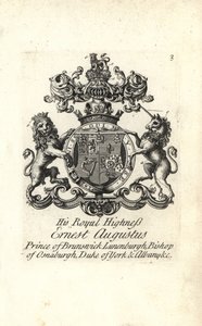 Vapen och vapen av HKH Ernest Augustus, prins av Brunswick Luneburg, biskop av Osnaburgh, hertig av York och Albany av Andrew Johnston