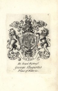 Hans kungliga höghet George Augustus, prins av Wales, senare kung George II av England, vapen och vapen