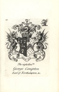 Vapensköld och vapen av höger ärade George Compton, 6:e Earl of Northampton av Andrew Johnston