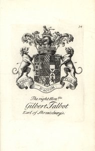 Vapensköld och vapen av höger ärade Gilbert Talbot av Andrew Johnston