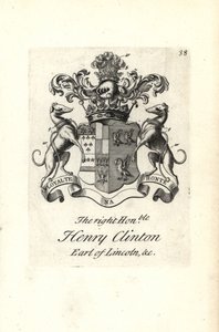 Vapensköld och vapen av höger ärade Henry Clinton, 7:e Earl of Lincoln av Andrew Johnston