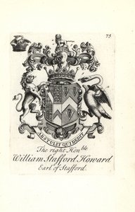Vapensköld och vapen av höger hedervärde William Stafford Howard, 2:e earl av Stafford